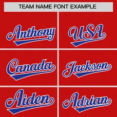 Red Royal Grid Blur Pattern Baseball Jersey 3