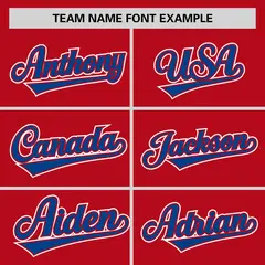 Red Royal Half Stripe Authentic Baseball Jersey 3