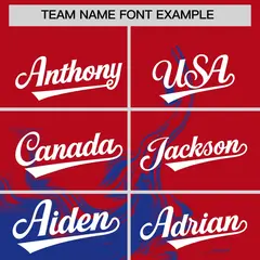 Red Royal Ink Pattern Authentic Baseball Jersey 3