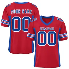 Red Royal Insert Color Mesh Authentic Football Jersey
