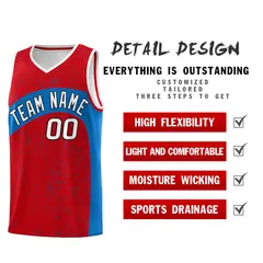 Red Royal Irregular Dot Graffiti Basketball Jersey 2