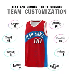 Red Royal Irregular Dot Graffiti Basketball Jersey 4