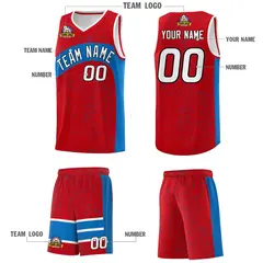 Red Royal Irregular Dot Graffiti Basketball Jersey 5
