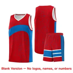 Red Royal Irregular Dot Graffiti Basketball Jersey 7