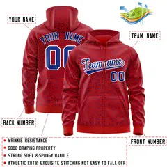 Red Royal Leopard Print Varsity Full-Zip Letterman Jacket Hoodie 4