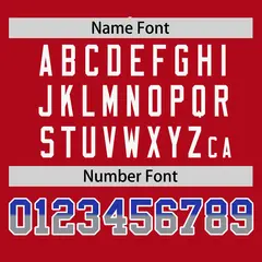 Red Royal-Lt Gray Gradient Font Side Baseball Jersey 4