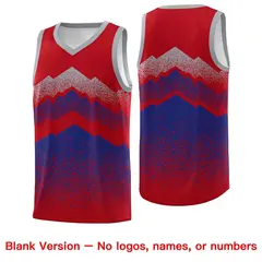 Red Royal Mountain Fade Gradient Fashion Basketball Jersey 6