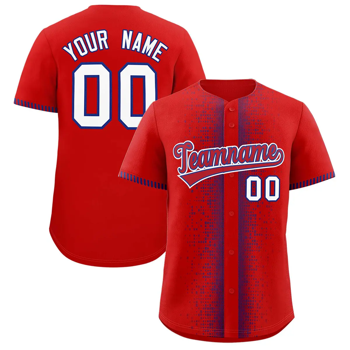 Red Royal Phonetic Rhythm Authentic Baseball Jersey