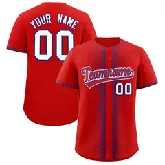 Red Royal Phonetic Rhythm Authentic Baseball Jersey 1