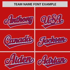 Red Royal Phonetic Rhythm Authentic Baseball Jersey 3