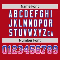 Red Royal-Pink Gradient Font Side Baseball Jersey 4