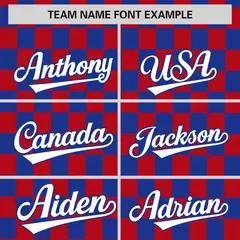 Red Royal Plaid Fashion Authentic Baseball Jersey 3