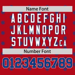 Red Royal Polka Dot Graffiti Authentic Baseball Jersey 4