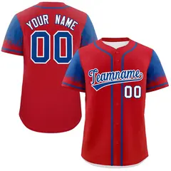 Red Royal Raglan Sleeves Authentic Baseball Jersey 1