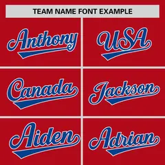 Red Royal Raglan Sleeves Authentic Baseball Jersey 3