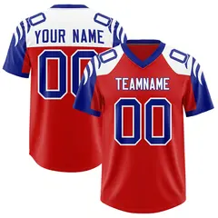 Red Royal Raglan Sleeves Authentic Football Jersey 1