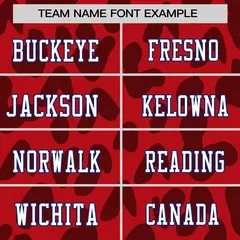 Red Royal Raglan Sleeves Camo Authentic Football Jersey 3