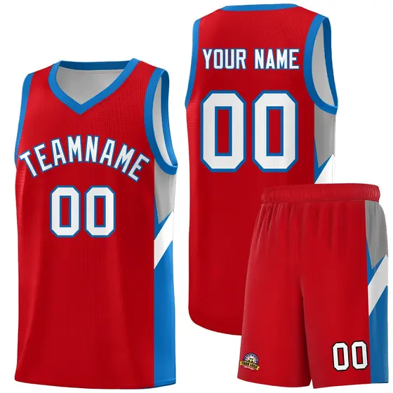 Red Royal Side Design Basketball Sports Uniform Jersey