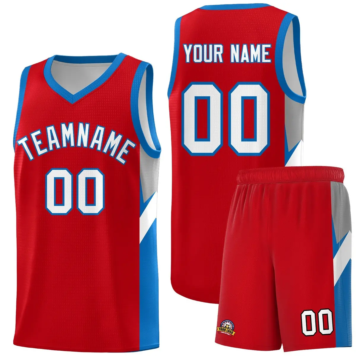 Red Royal Side Design Basketball Sports Uniform Jersey