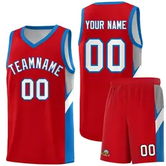Red Royal Side Design Basketball Sports Uniform Jersey 1