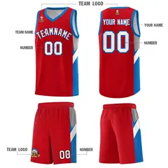 Red Royal Side Design Basketball Sports Uniform Jersey 5