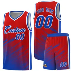 Red Royal Splash Basketball Uniforms for Training 1