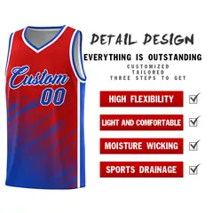 Red Royal Splash Basketball Uniforms for Training 2