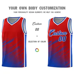 Red Royal Splash Basketball Uniforms for Training 3