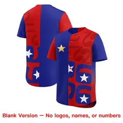 Red Royal Split Flag Star Graffiti World Cup Baseball Jersey 8