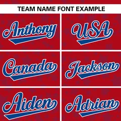 Red Royal Star Graffiti Pattern Authentic Baseball Jersey 3