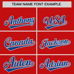 Red Royal Star Ribbing Authentic Baseball Jersey 3
