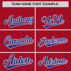 Red Royal Stripe Raglan Sleeves Fashion Baseball Jersey 3