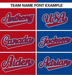 Red Royal Stripe-Solid Combo Baseball Jersey 3