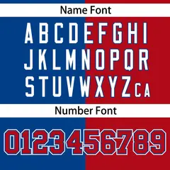 Red Royal Stripe-Solid Combo Baseball Jersey 4
