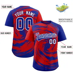 Red Royal Swirl Graffiti Baseball Jersey 2
