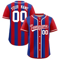 Red Royal Thick Stripe Authentic Baseball Jersey