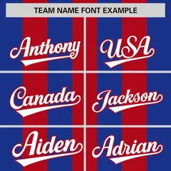 Red Royal Thick Stripe Authentic Baseball Jersey 3