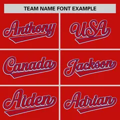 Red Royal Thorns Ribbed Authentic Classic Baseball Jersey 3