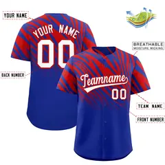 Red Royal Tiger Stripe Gradient Animal Print Baseball Jersey 2