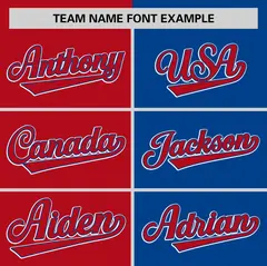 Red Royal Two-Tone Striped Authentic Baseball Jersey 3