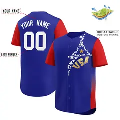 Red Royal USA Star Graffiti World Cup College Baseball Jersey 2