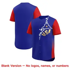Red Royal USA Star Graffiti World Cup College Baseball Jersey 7