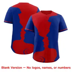 Red Royal Valentine's Day Couple Silhouettes Baseball Jersey 2
