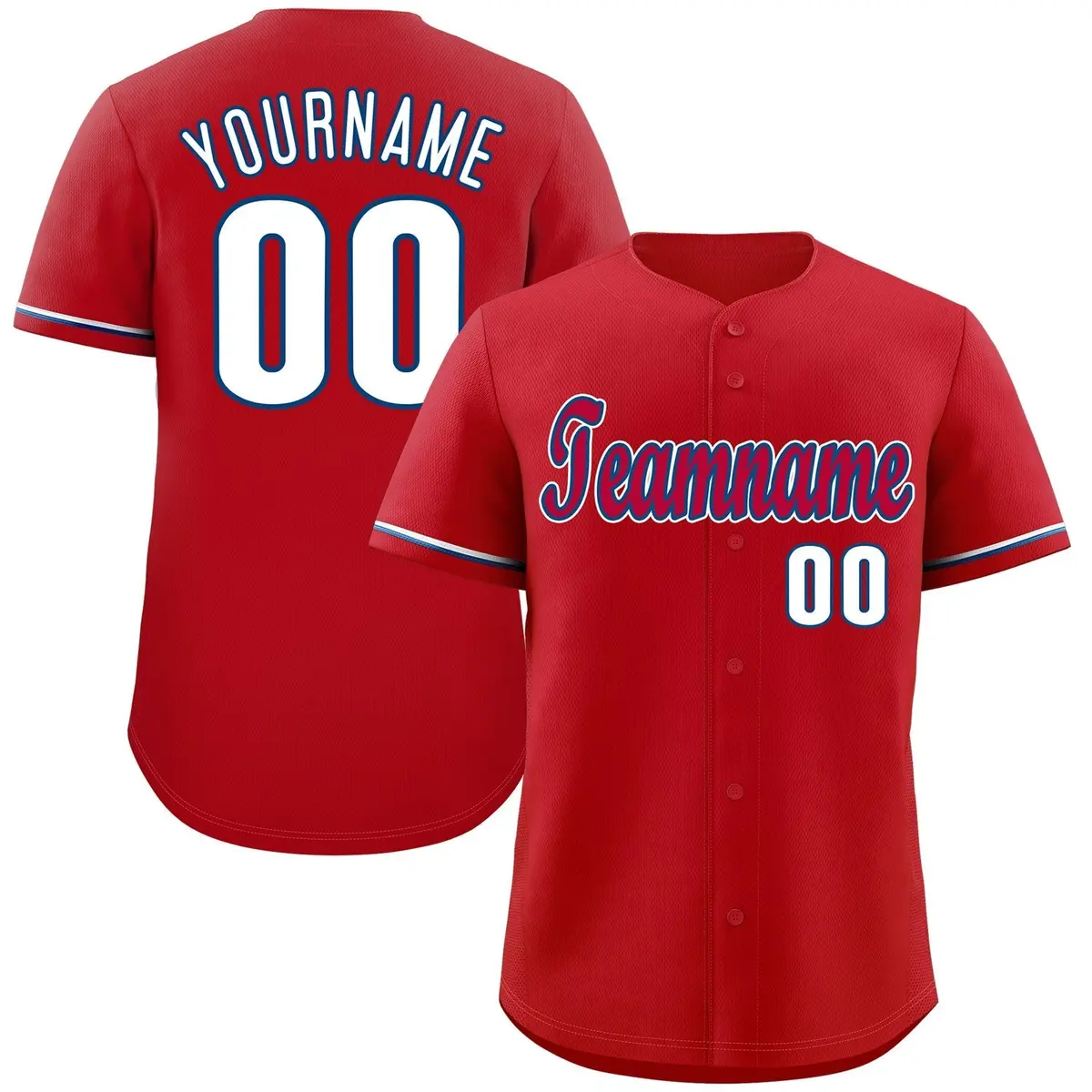 Red Royal-White Classic Authentic Baseball Jersey