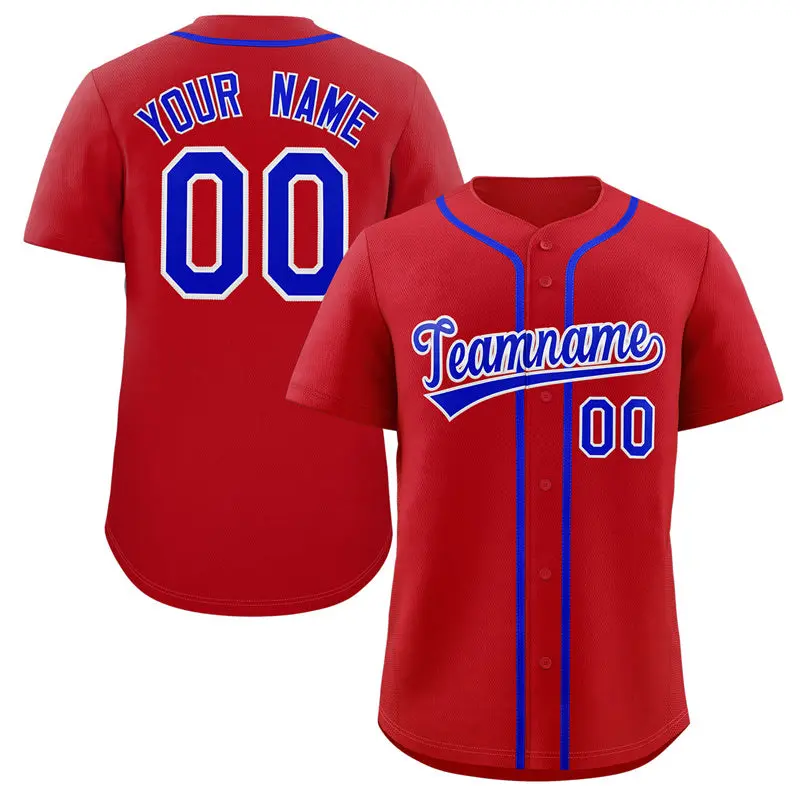 Red Royal-White Classic Authentic Baseball Jersey