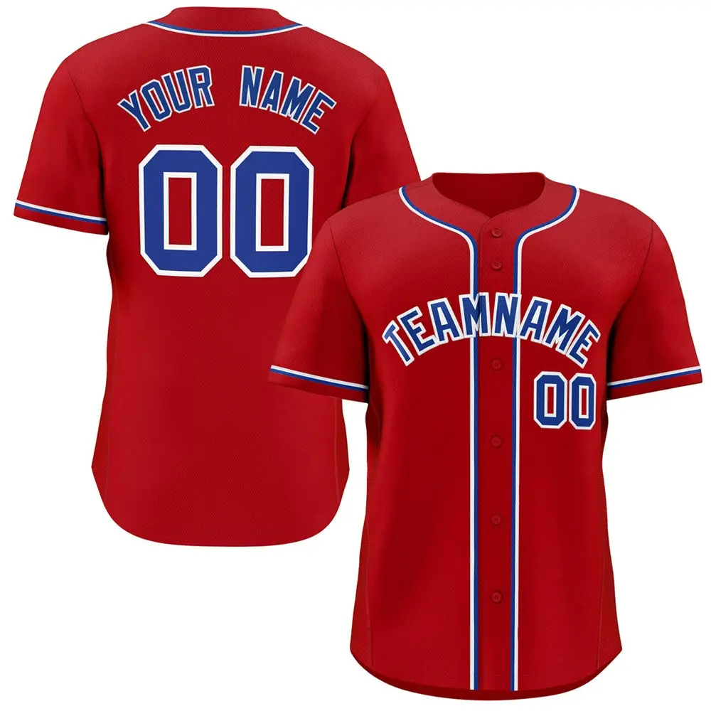 Red Royal-White Classic Authentic Baseball Jersey
