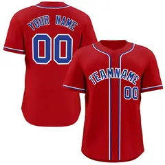 Red Royal-White Classic Authentic Baseball Jersey 1