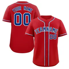 Red Royal-White Classic Authentic Baseball Jersey
