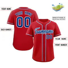 Red Royal-White Classic Authentic Baseball Jersey 2
