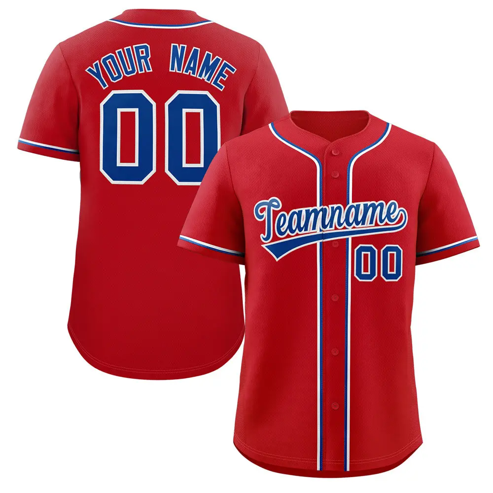 Red Royal-White Classic Authentic Baseball Jersey